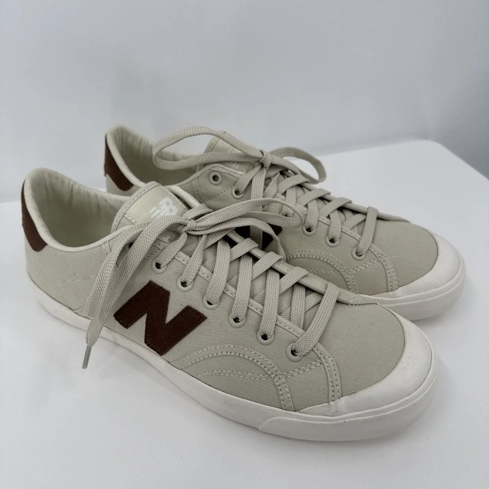 New Balance Men's Procts1 Classic Court Fashion Sneakers Powder/Carafe Size 10.5